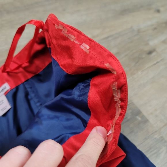 H&M Strapless Silk Dress Red Blue Sweetheart Sleeveless Sheath Casual Cocktail - Picture 4 of 12